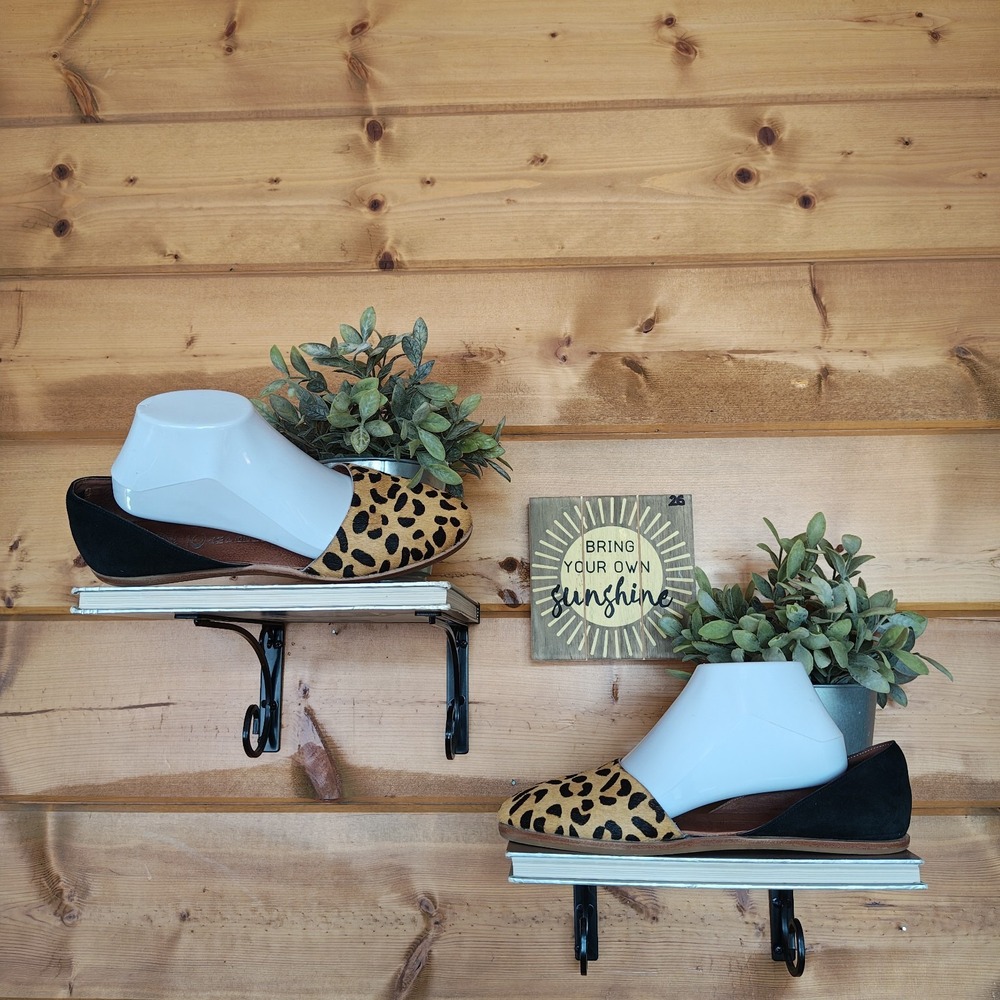 Jeffrey Campbell Ibiza In Love d'Orsay Calf Hair Fur Cheetah‎ Leather Flats 9.5